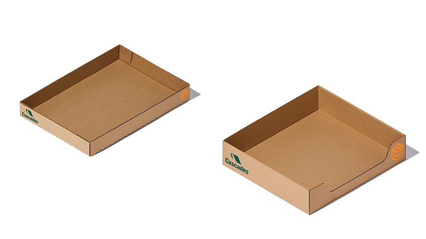 Cascades shipping corrugated trays 