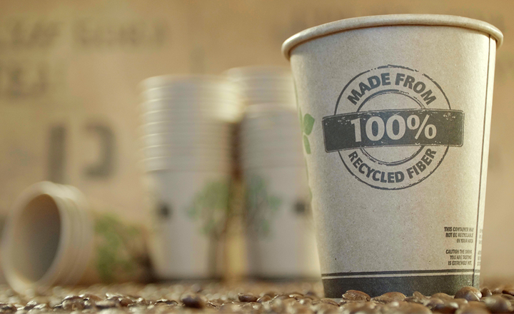 brown recycled coffee cup