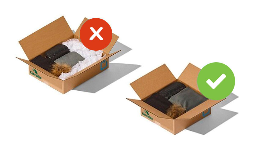 boites en carton adaptées aux bonnes dimensions 