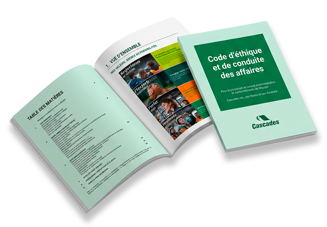 Couverture du Code d'éthique et de conduite des affaires de Cascades