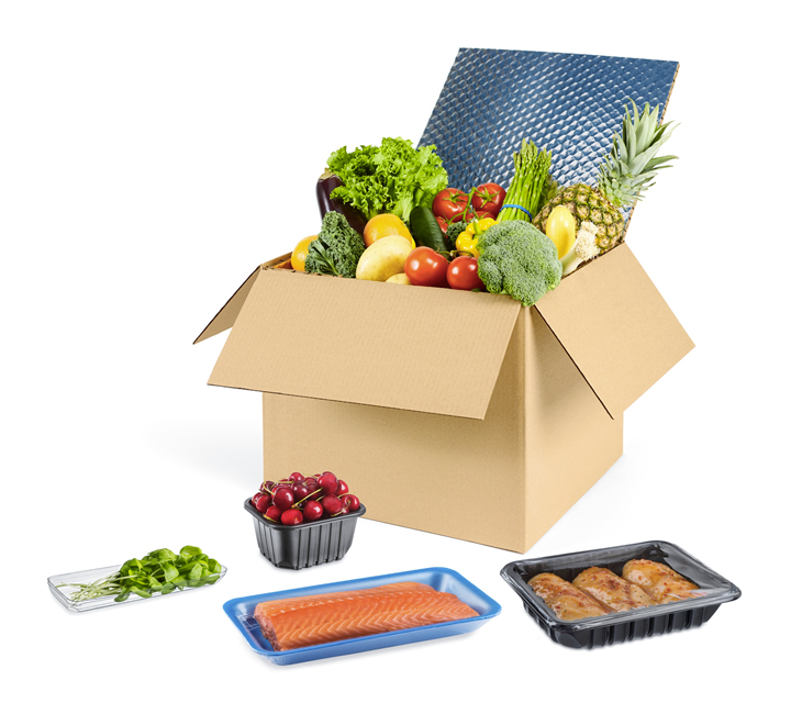 boite carton refrigeree barquettes poisson fruits legumes