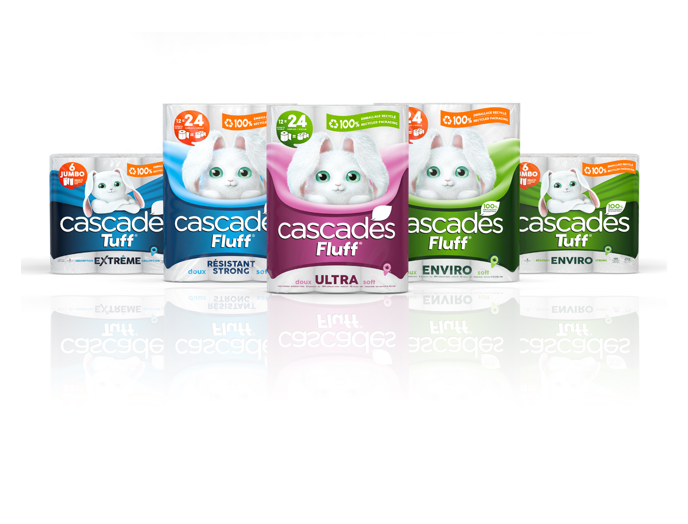 Emballage 100 % recyclee Fluff et Tuff 