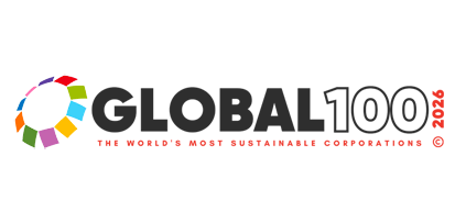 Global 100 recognition logo highlighting the world’s most responsible companies for sustainability and ESG performance.