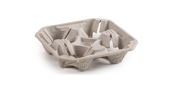 Cascades moulded pulp cup carrier deep